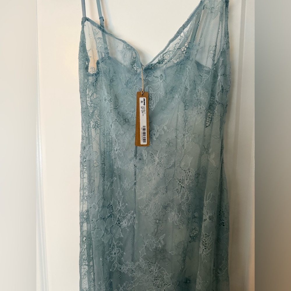 SKIMS Ultra Fine Lace Cami Long Dress Denim XL
